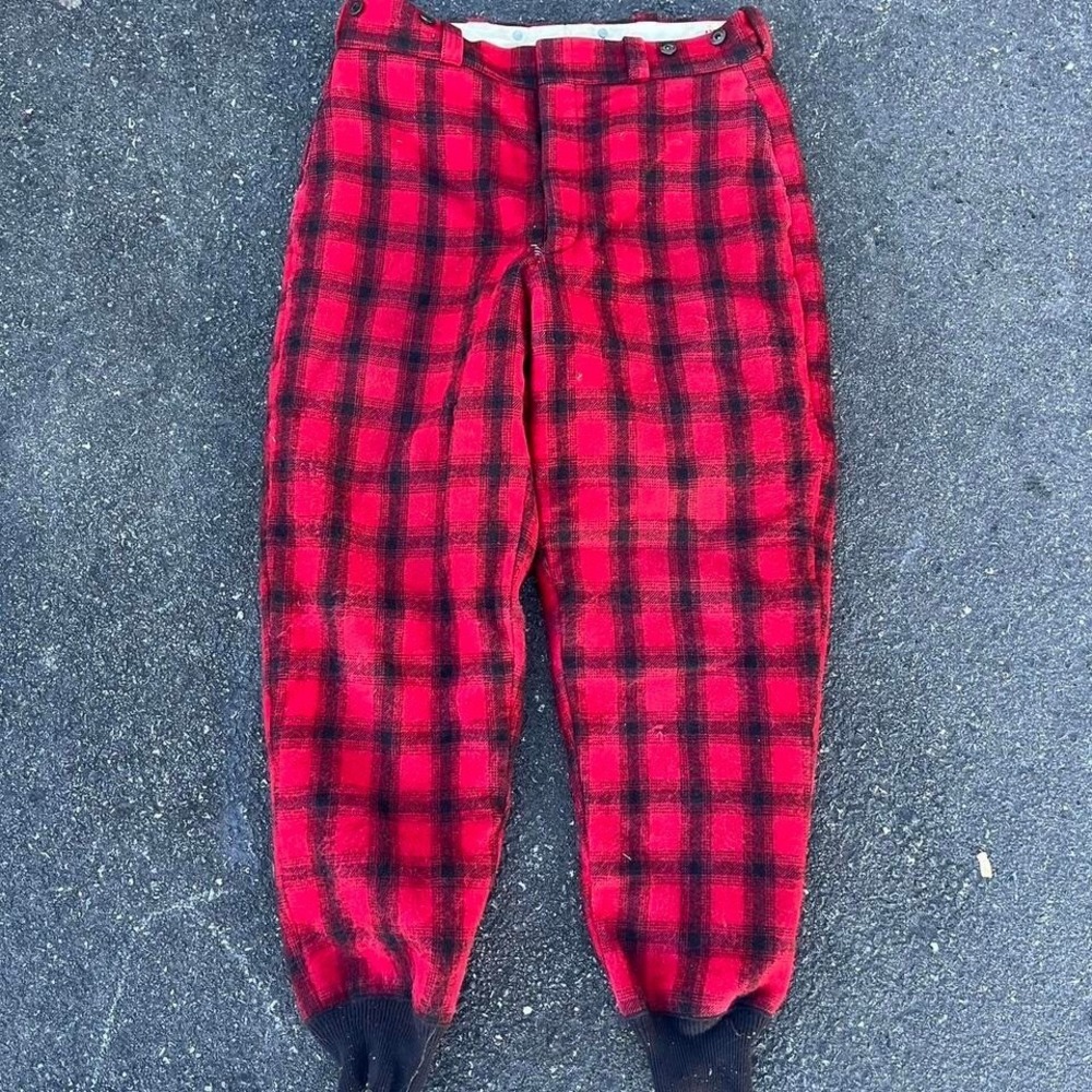 1960s Woolwich Mackinaw Buffalo Plaid Pants size '34x'30